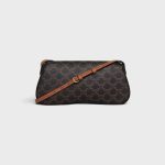 MEDIUM CELINE LOLA BAG IN TRIOMPHE CANVAS AND CALFSKIN TAN - Image 3